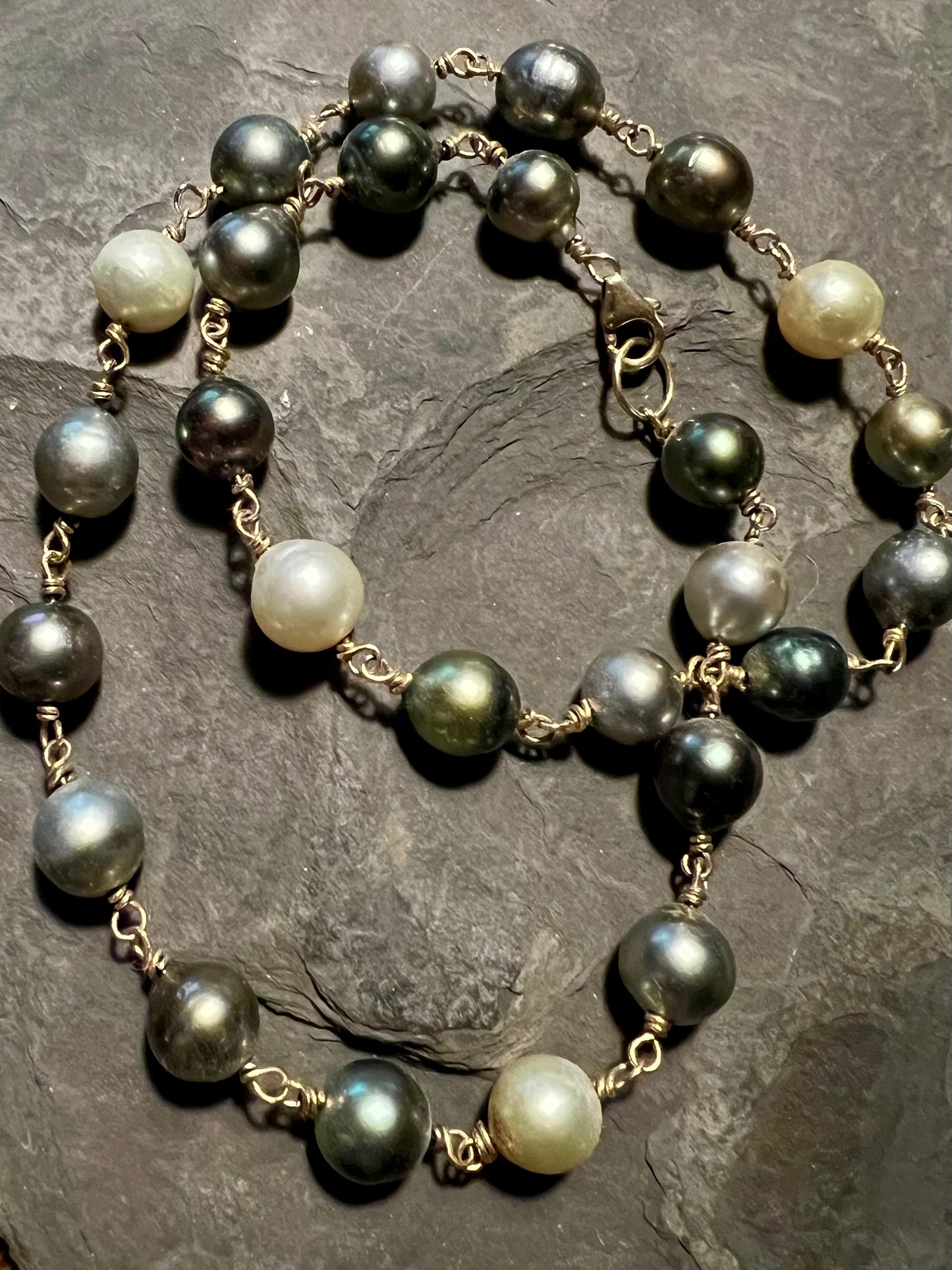 Stormy Tahitian Pearl Necklace - One of a Kind