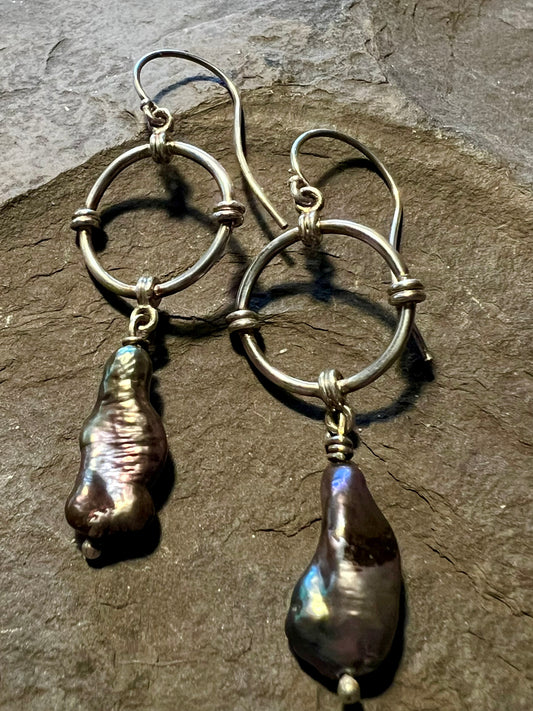 True North Peacock Pearl - One of a Kind Earrings
